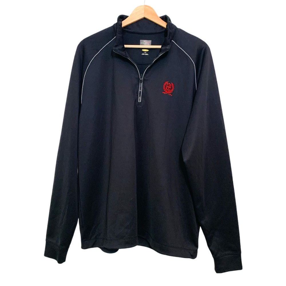 Greg Norman Collection Black Performance Half Zip Size Large Golf